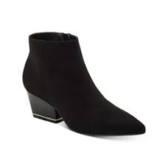 Women’s Alfani Black Armena Pointed Toe Stacked Heel Zip-Up Size 9.5 US! - Picture 2 of 10